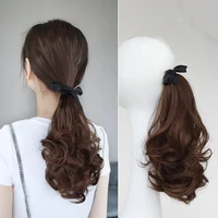 synthetic short wave ponytail for women drawstring tied to hair tail clip in hair extensions natural fake hair pieces 5 0