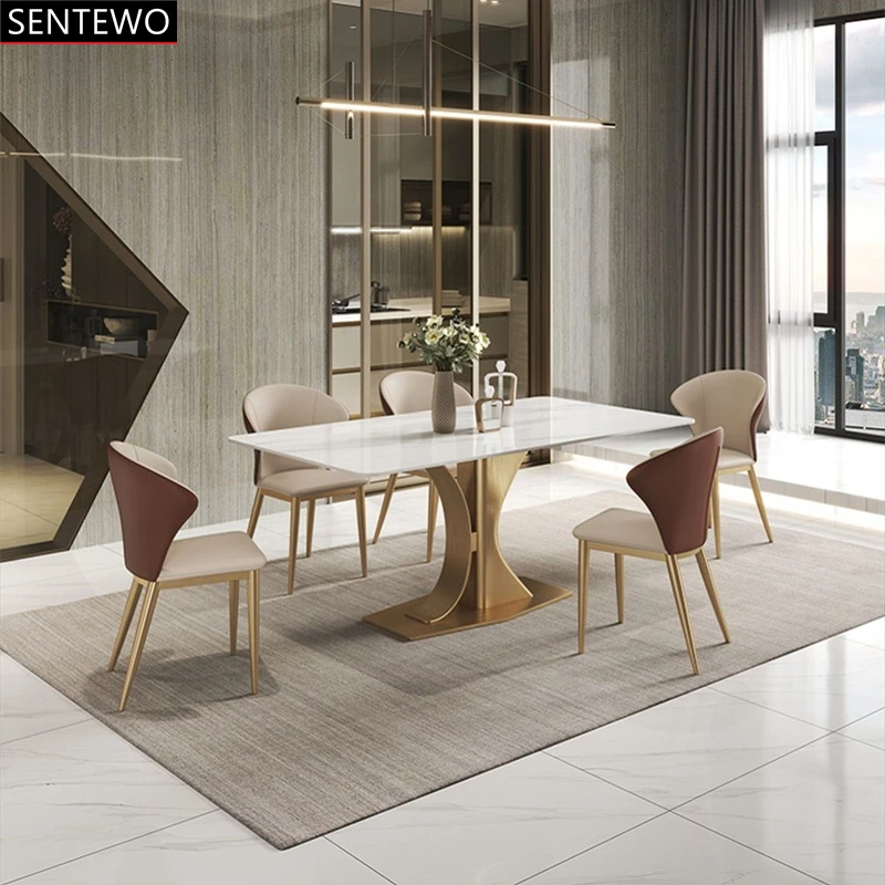 Роскошный набор из 4 обеденных стульев Rock плита для обеденного стола с