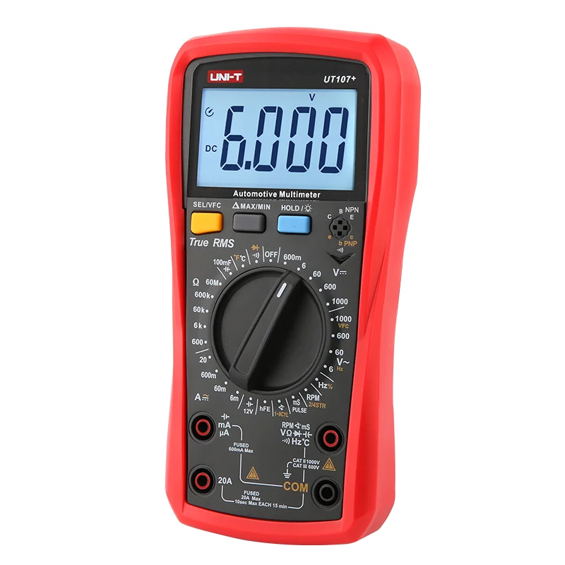 UNI-T UT105 + UT107 Автомобильный мультиметр T-RMS вольтметр Tach Dwell RPM VFC Частотный