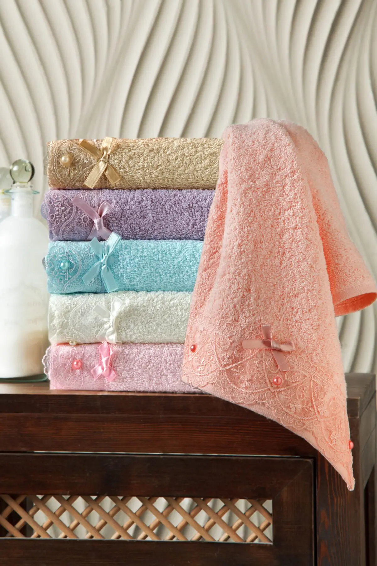 

2022 model towel Jasmine Lacy Laced 6 pcs Kitchen Towel | Hand Towel 30x50