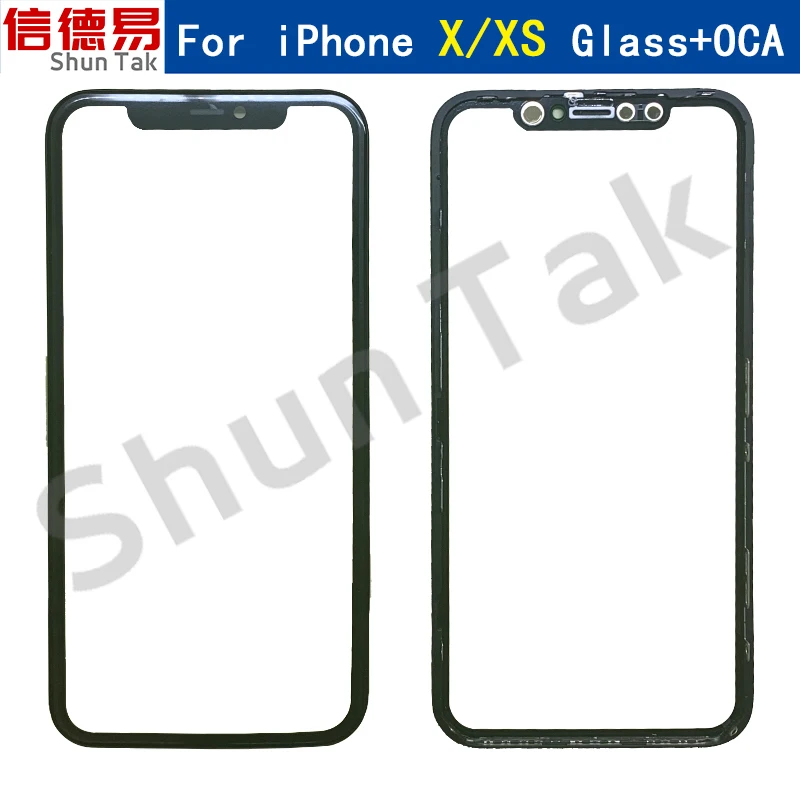

Внешнее стекло для iPhone X запчасти без дисплея только стеклянный объектив сенсорного экрана + передняя рамка + инструменты OCA