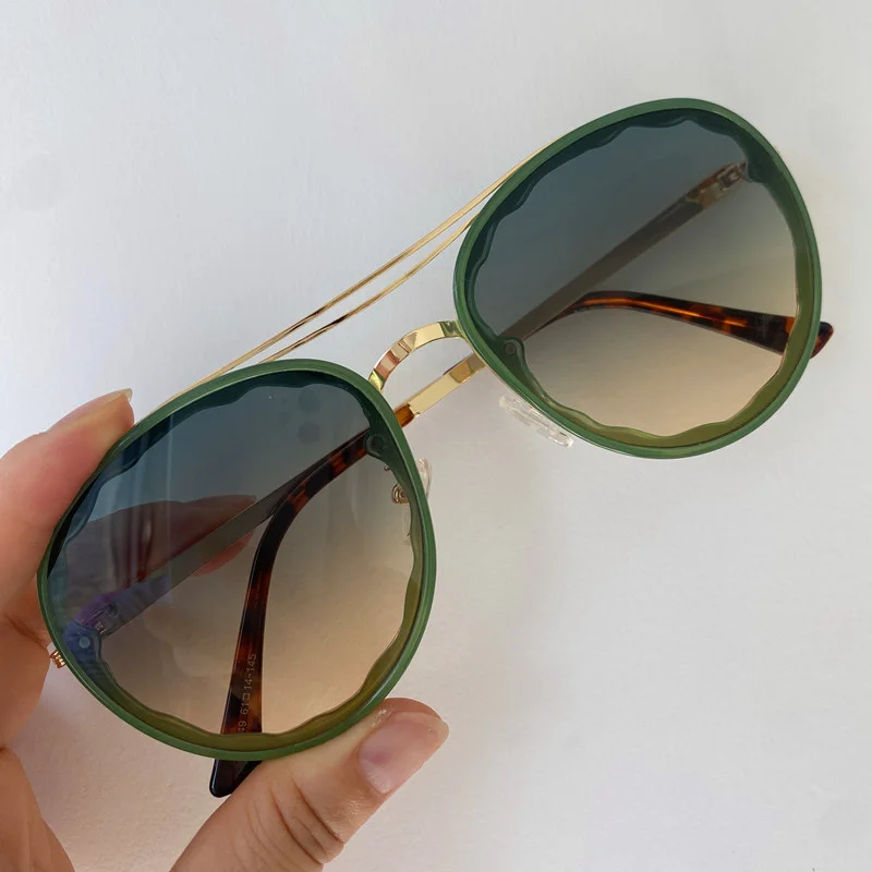 Модные солнцезащитные очки с двойным лучом взрослые защитой от УФ-лучей оправой