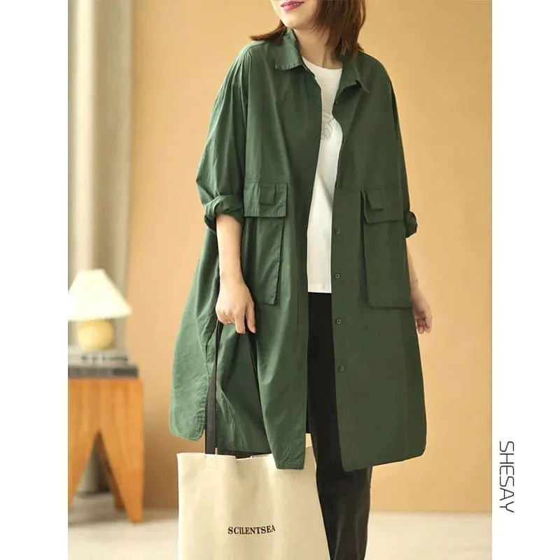 Однотонные рубашки куртка Женская винтажная повседневная одежда для работы в