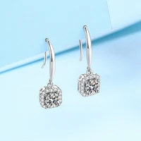 one piece dropshipping square s925 silver womens 0 5 carat d color moissanite engagement wedding earrings