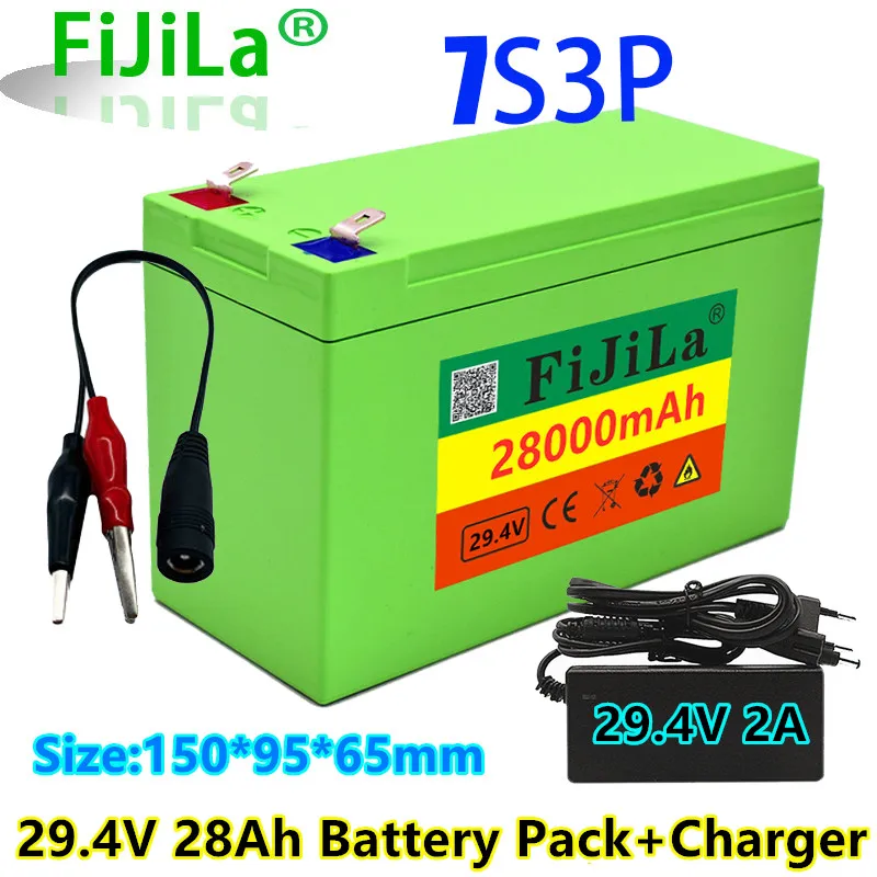 

100% new 7s3p 18650 Battery Lithium Battery 29.4V 28000mAh Electric Bicycle Moped /Electric/Li ion Battery Pack with charger