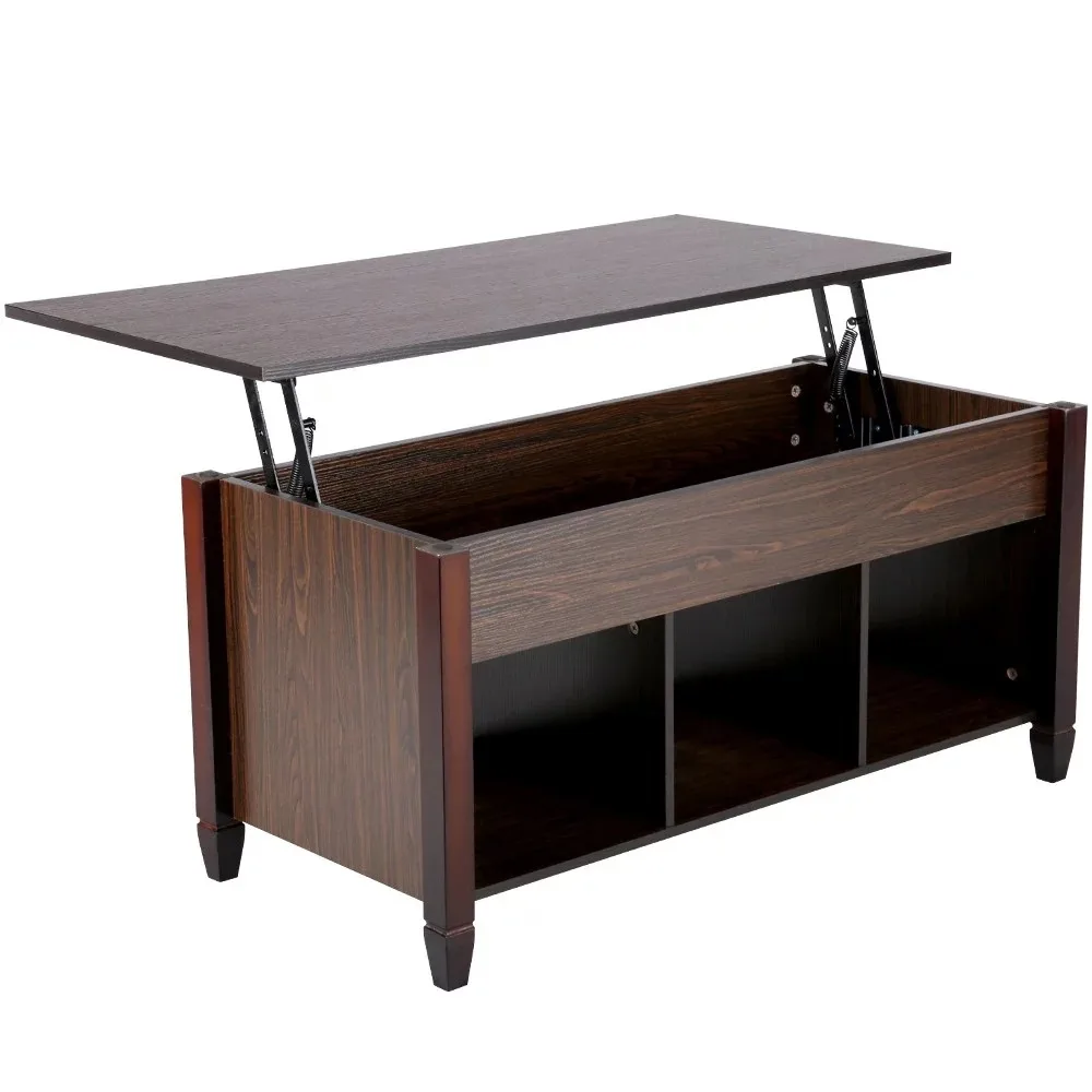 

Easyfashion 41" Lift Top Coffee Table with 3 Storage Compartments, Espresso Sturdy and safe construction Beautiful design