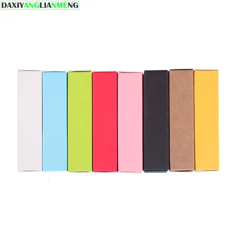 

100 шт./лот 3 г 2x2x7,1 см 4 г 2x2x8,5 см оптовая продажа домашний бальзам для губ ручной работы «сделай сам» коробка из крафт-бумаги для губ белый черн...