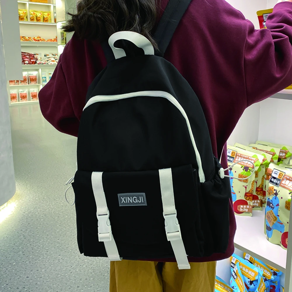 

New Women's Nylon Backpack for Girls Preppy Style School Bag High Quality Waterproof Rucksack Large Capacity Anti Theft