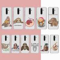 yinuoda sloth phone case for samsung a51 a52 a71 a12 for redmi 7 9 9a for huawei honor8x 10i clear case