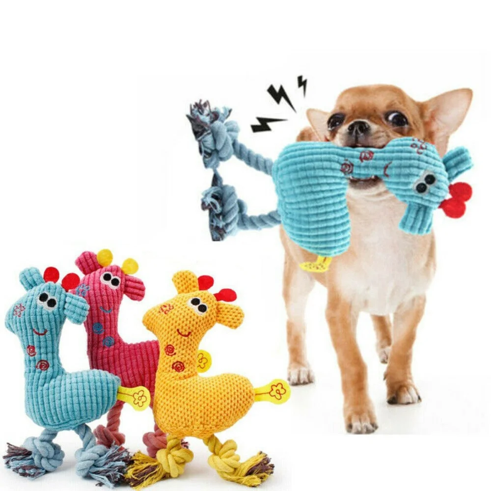 

Deer Giraffe Pattern Pet Dog Puppy Chew Toy Squeaker Soft Plush Play Squeaky Sound Toys Dog Supplies