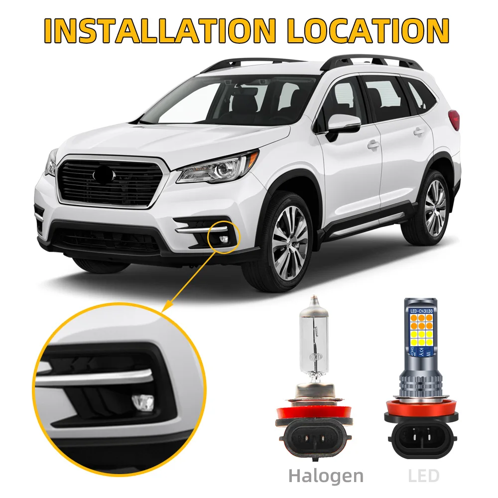 Фото Светодиодные противотуманные фары для Subaru Forester 2014, 2015, 2016, 2017, 2018, 2019, 2020, 2021, 2 шт., двухцветные передние противотуманные светильник ры №2