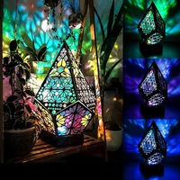 wooden led projection lamp colorful diamond multipurpose polar star floor lamp night light bohemian decor