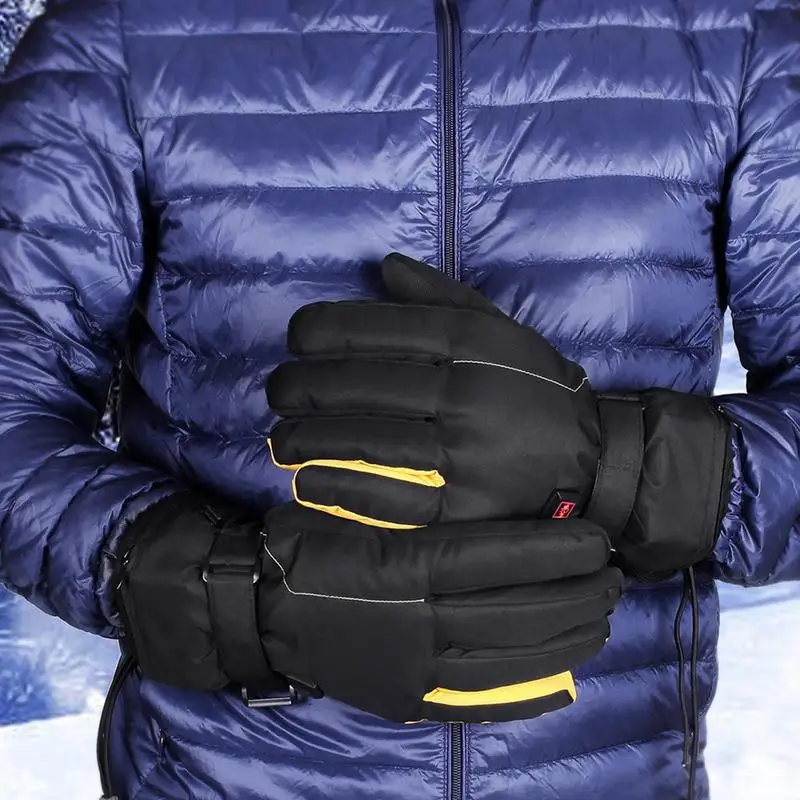 

Winter Ski Heated Gloves Rechargeable Battery Electric Heated Ski Winter Glove Men Women Mitten SnowboardingThermal Skiing Liner