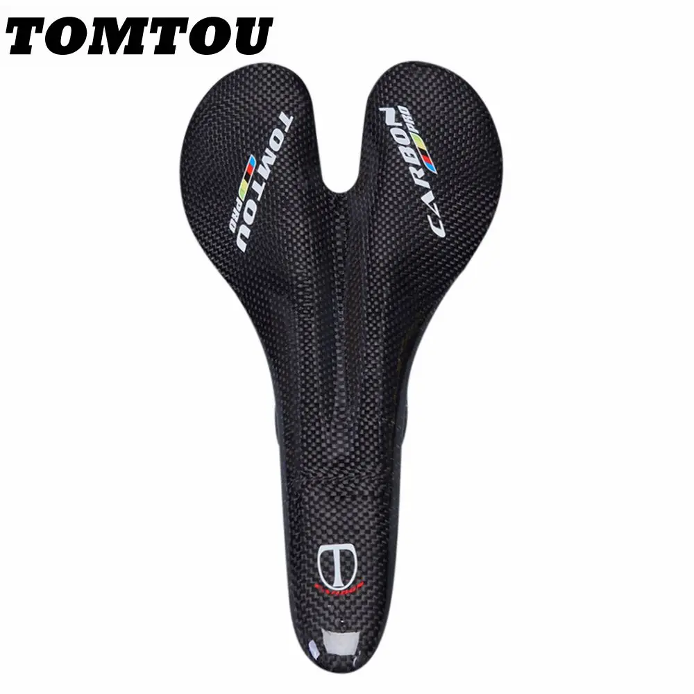

TOMTOU Carbon Fiber Bike Road or MTB Saddle Bicycle Front Seat Size 270*128mm Maximum load 120kg