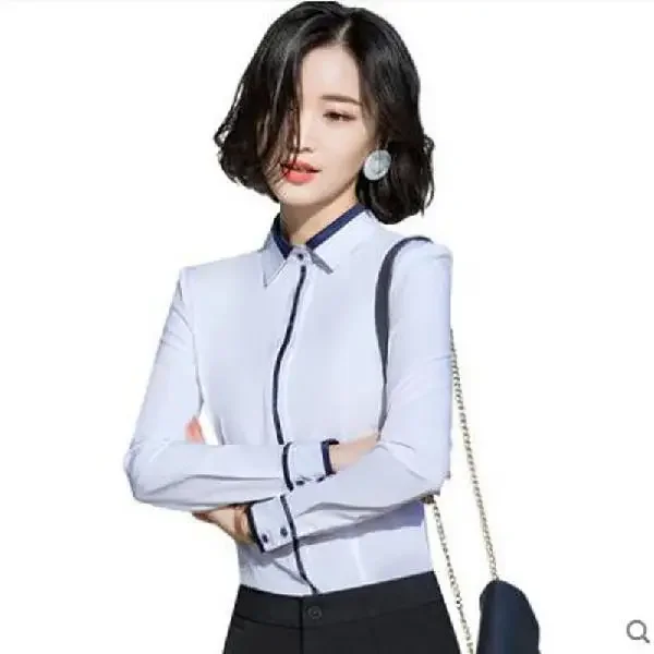 Блуза с длинным рукавом для женщин одежда работы белая рубашка primavera и отоние