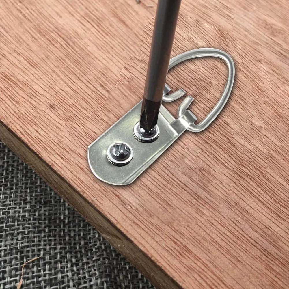 

50pcs Cross Stitch Heavy Duty Picture Hanger Hardware D Ring Artwork Double Holes Clasp Home Mirror For Painting Wall Mount