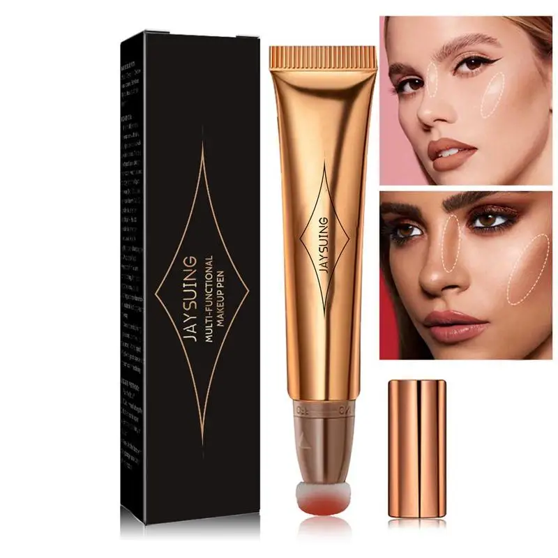 

Highlighter Beauty Wand Shimmer Liquid Face Highlighter With Soft Cushion Applicator Smooth Creamy Liquid Stick Blendable