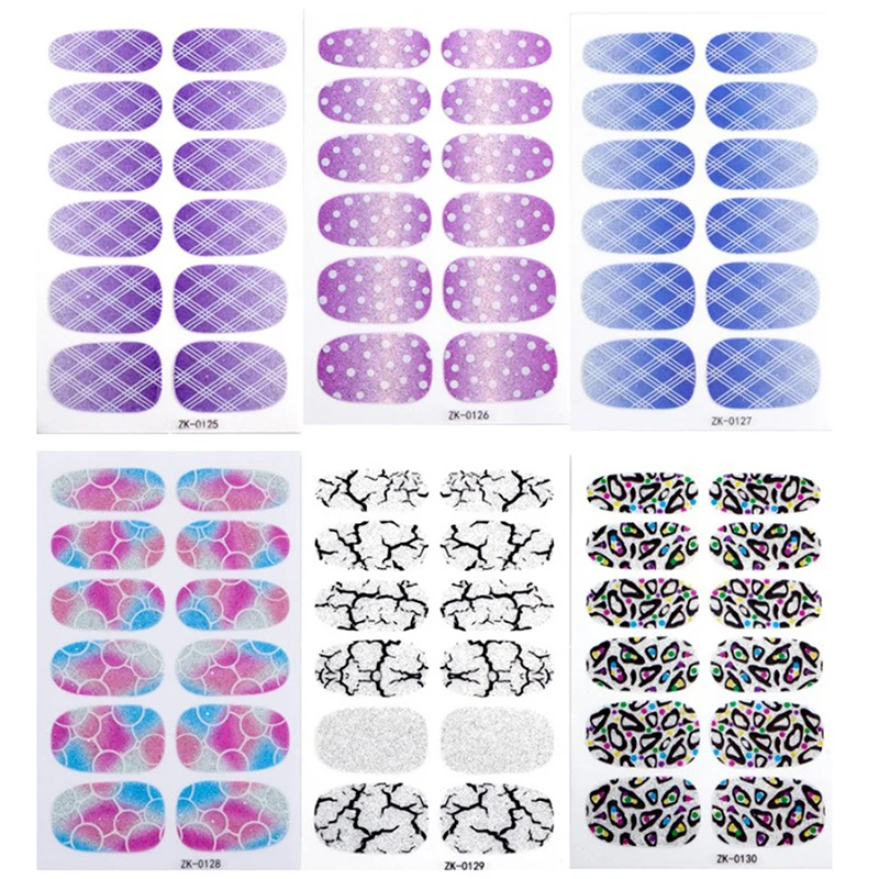 

32 вида стикеров для ногтей, модные обертывания для ногтей, самоклеящиеся декоративные полоски для маникюра, Набор стикеров для ногтей, диза...