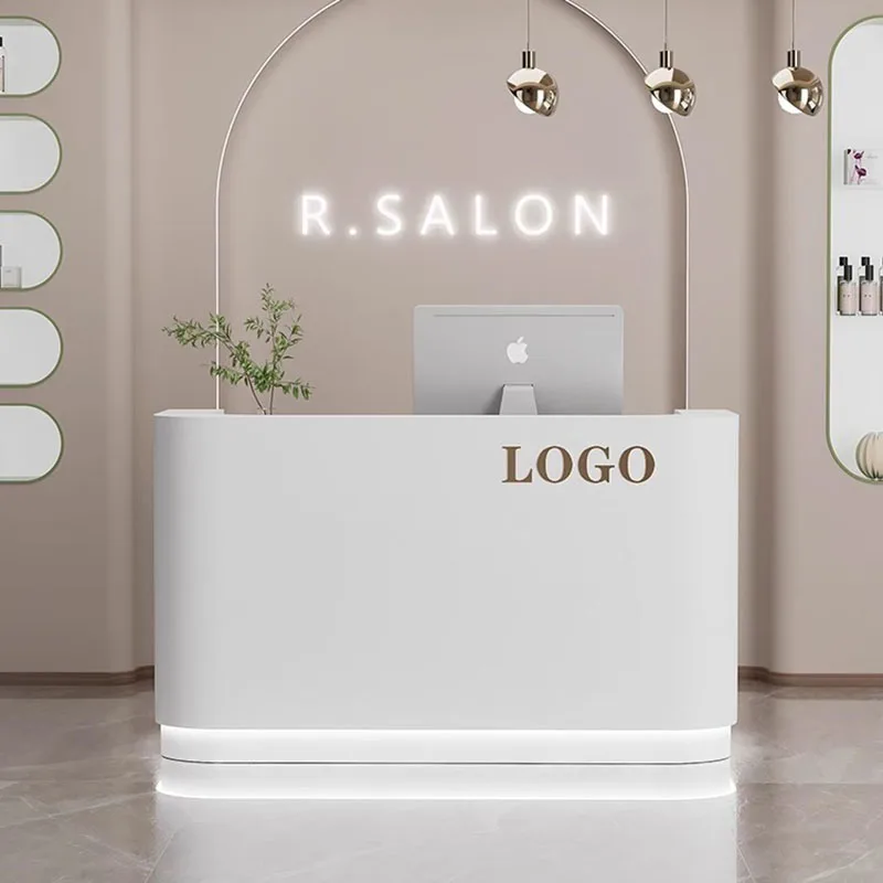 Современная мебель белая стойка ресепшн роскошная офисная зеркальная
