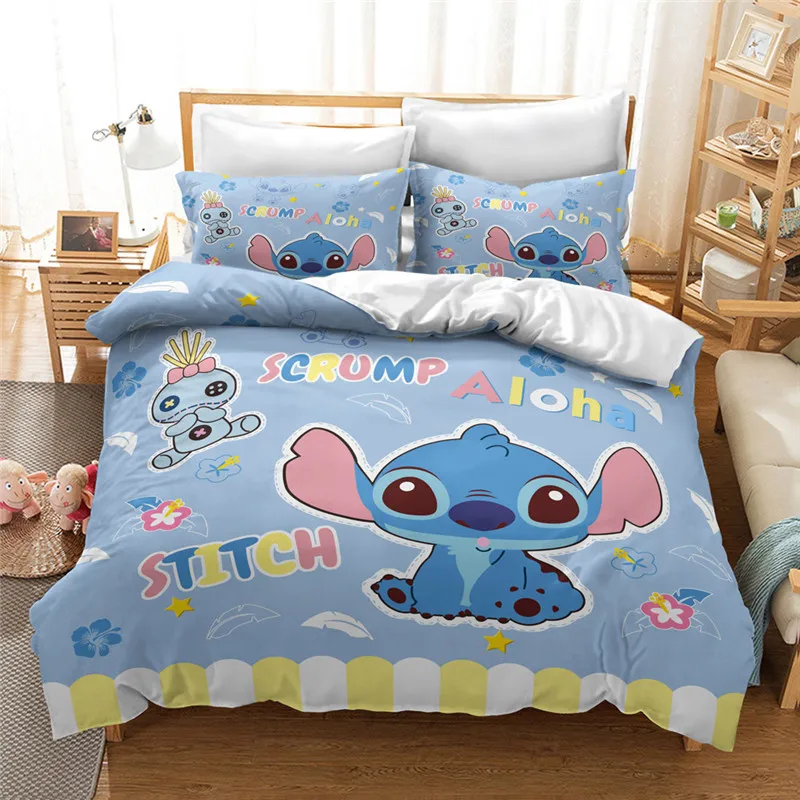 

Disney Lilo Stitch Bedding Set Children Duvet Cover Set Cartoon Bedding Set Pillowcase Single Double Twin Full Queen King Size