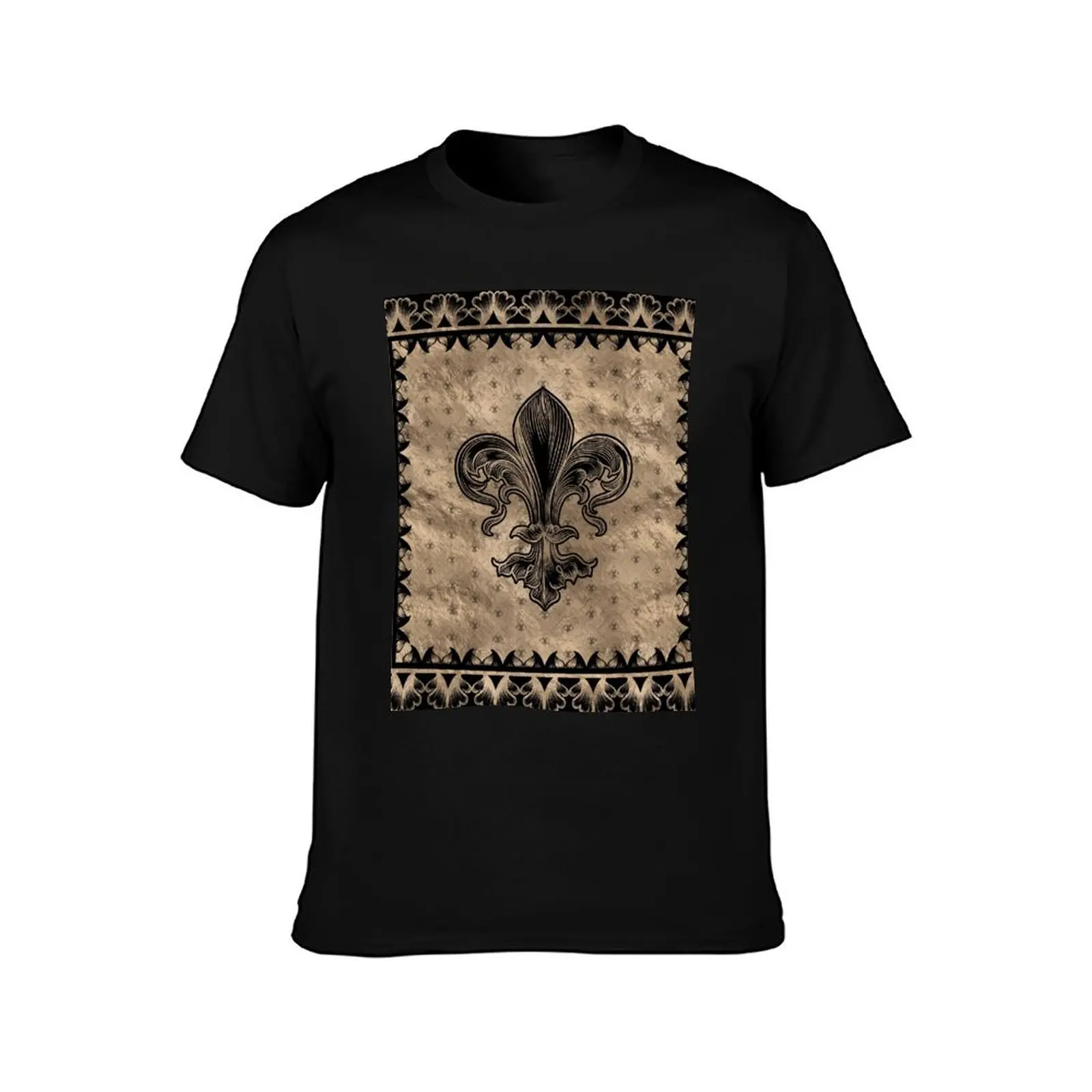 Fleur-de-lis - черно-золотая футболка рубашки с рисунком на заказ мужские футболки