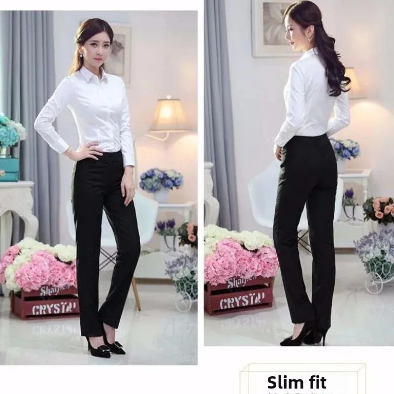 Women's Spring Autumn New Long Sleeve Shirt Slimming Plus Size Korean Style Professional Workwear Base Layer Top