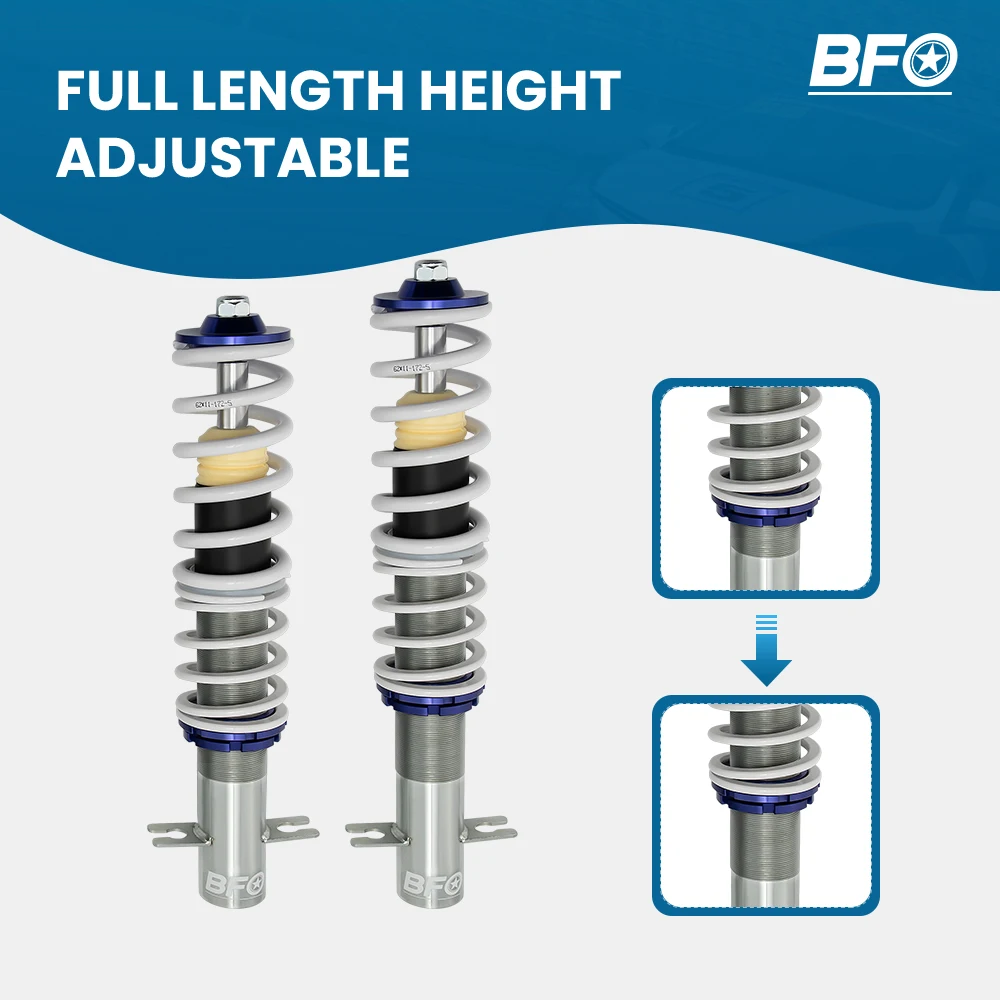 

Комплект уличных койлов BFO для VW Scirocco MK2, подвеска кроличьего кролика, амортизационная распорка, койловеры для VW Scirocco MK1 (модели 1975-1981)