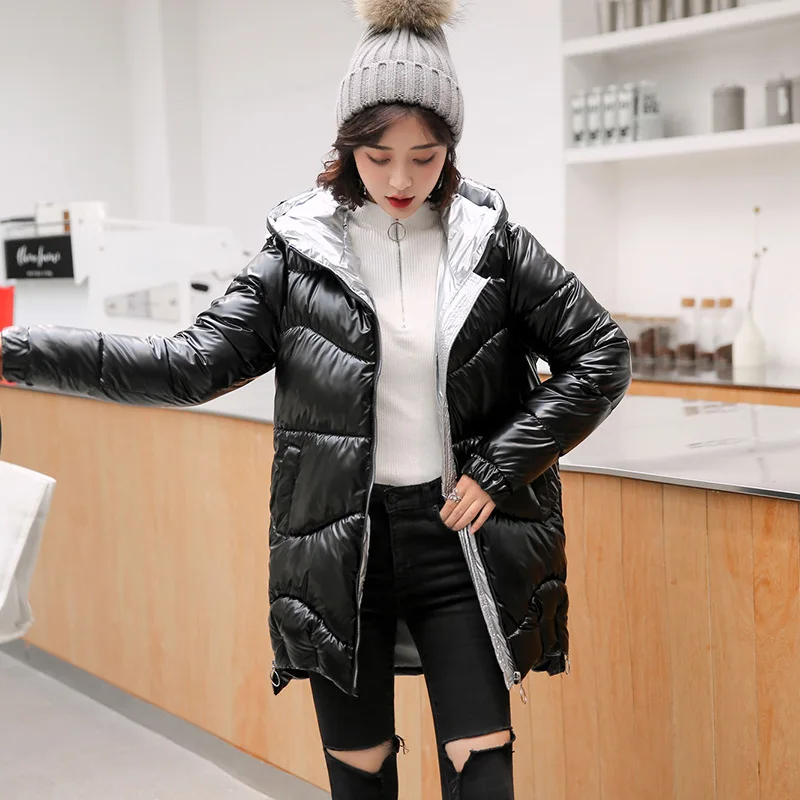 Winter Jacket Parkas Women Fur Collar Hooded Cotton Jacket Hooded Parka Warm Female Cotton Padded Jacket Casual Outwear Coat