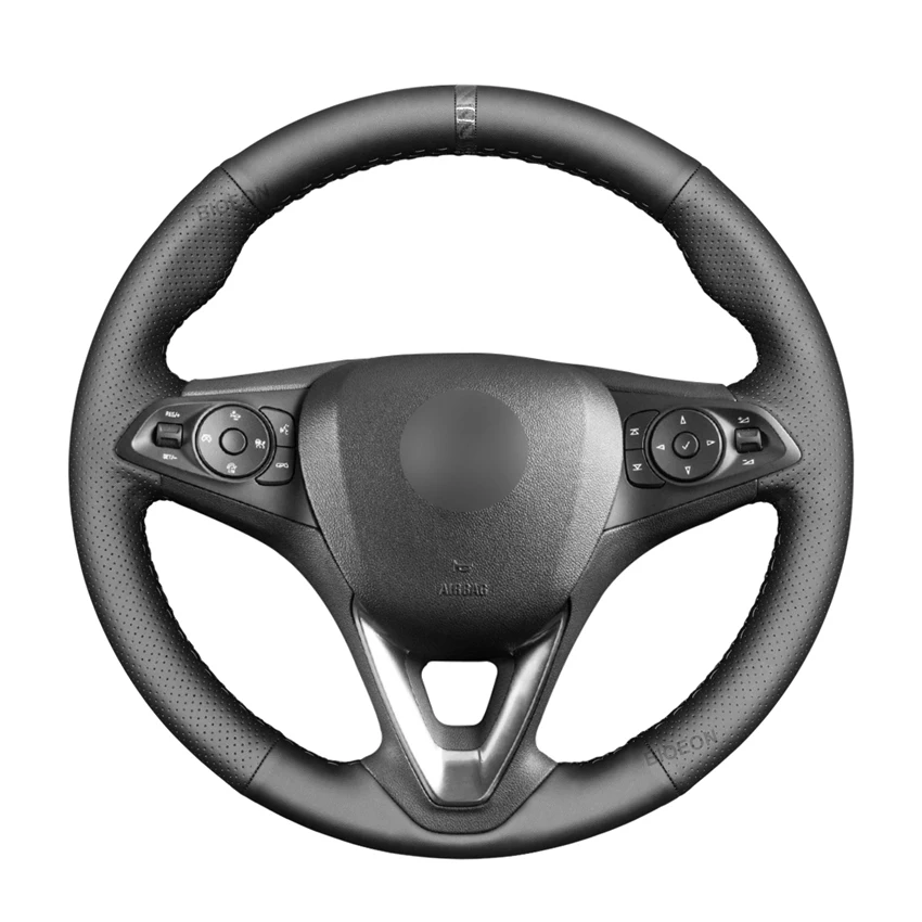 

Hand-stitched Black PU Artificial Leather Steering Wheel Cover for Opel Astra K Corsa E Crossland X Insignia CT B Karl Zafira