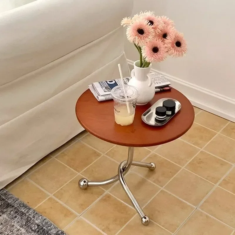 Круглый металлический приставной столик мебель для гостиной стеллаж хранения