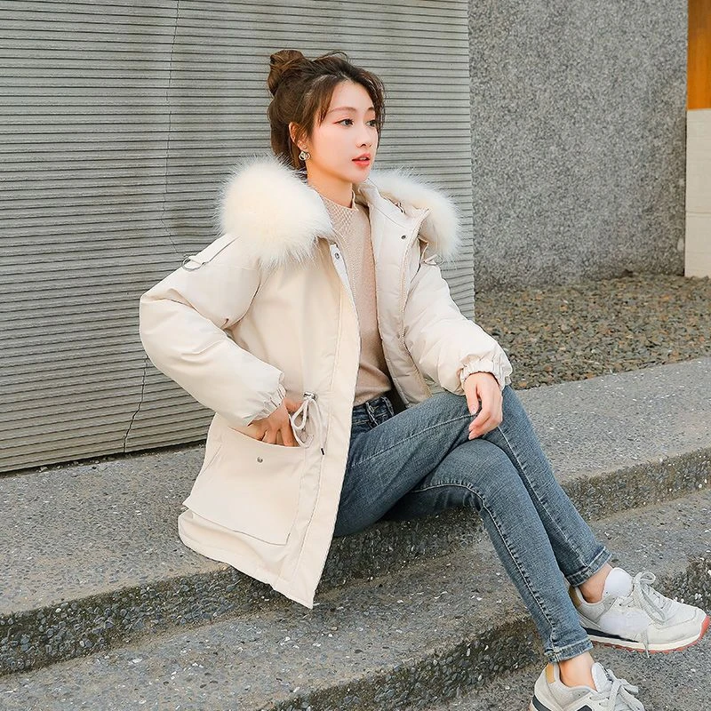 Cotton jacket women's medium length 2022 new winter parka cotton coat women Korean version loose thickened down cotton jackets