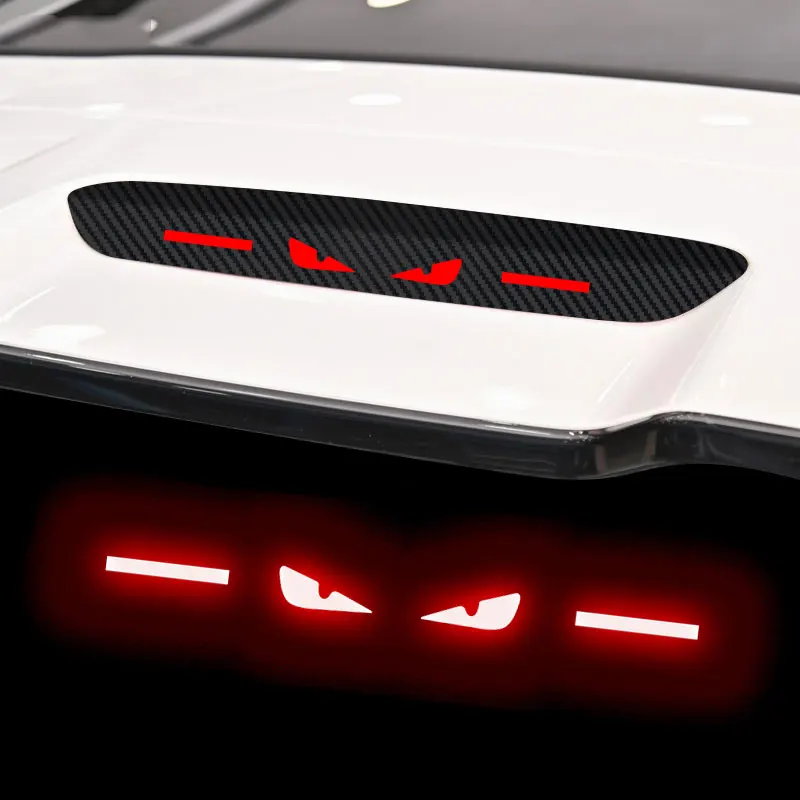 

For Geely Coolray 2020 2021 Specialized High-position Brake Light Stickers Car Logo Carbon Fiber Texture Automobiles Parts
