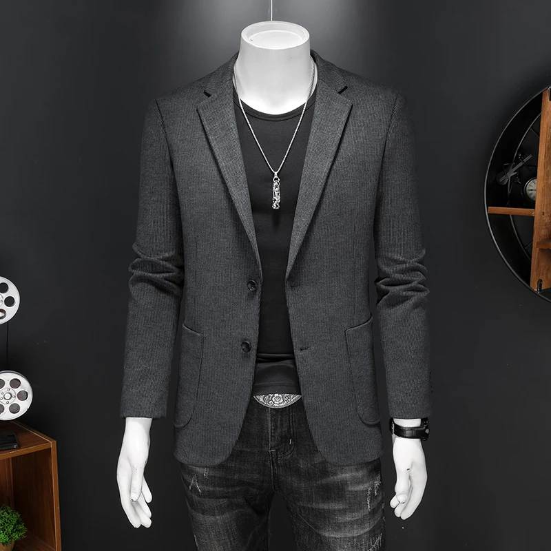 Вельветовые пиджаки премиум-класса для мужчин модные повседневные костюмы