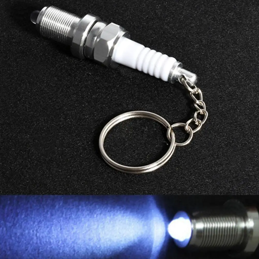 

Automobile Parts Sparking Plug Shape Key Ring with Lights