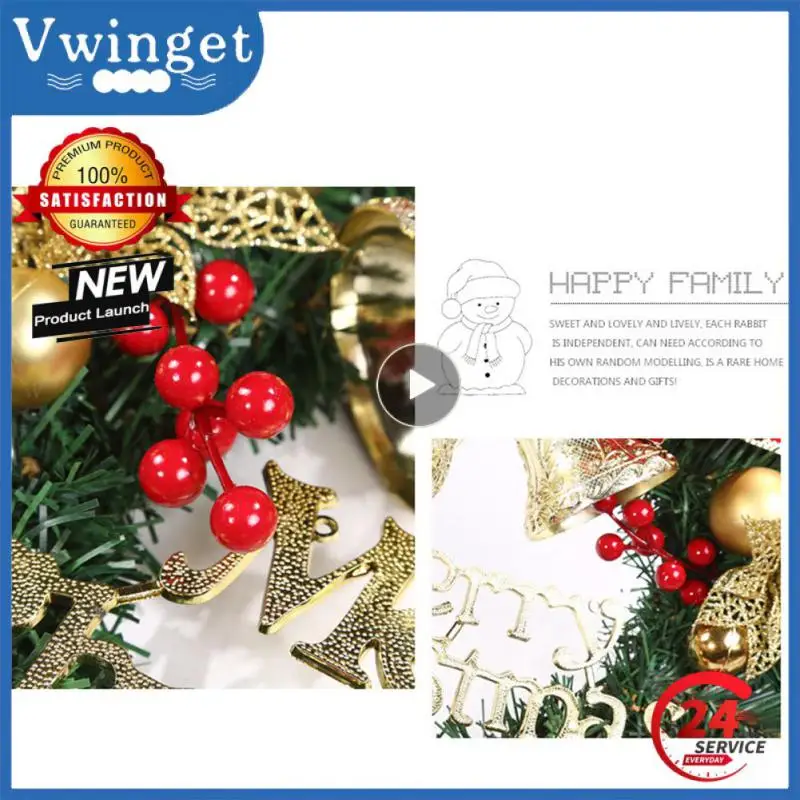 

Christmas Artificial Wreath Wall Window Front Door Ornaments Festival Party Decoration Creative Festival Decorative Supplies