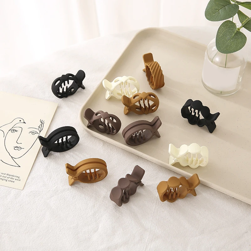 

Frosted High Ponytail Clip Matte Simple Vertical Clip Solid Color All-match Geometric Crab Barrettes Hair Accessories