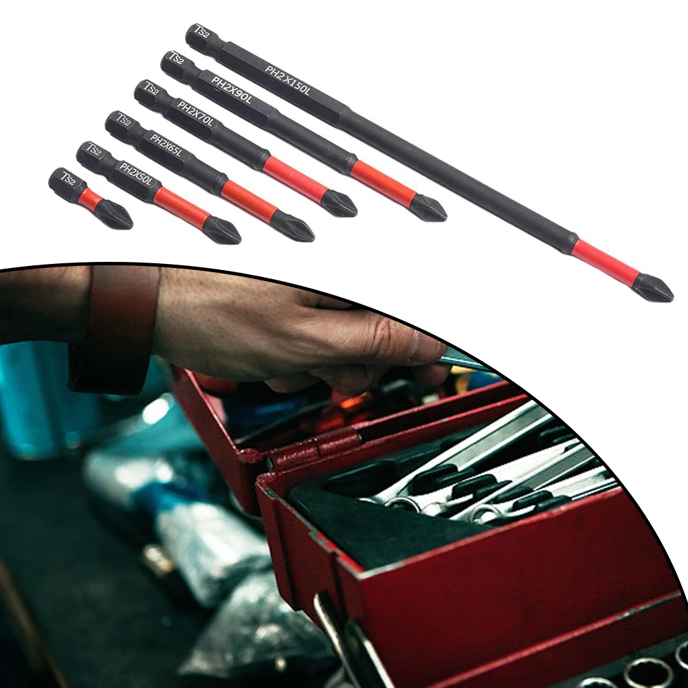 

6pc 25-150mm Magnetic Special Slotted Cross Screwdriver Bit Alloy Steel Batch Head Electrician FPH2 For Socket Switch Hand Tools