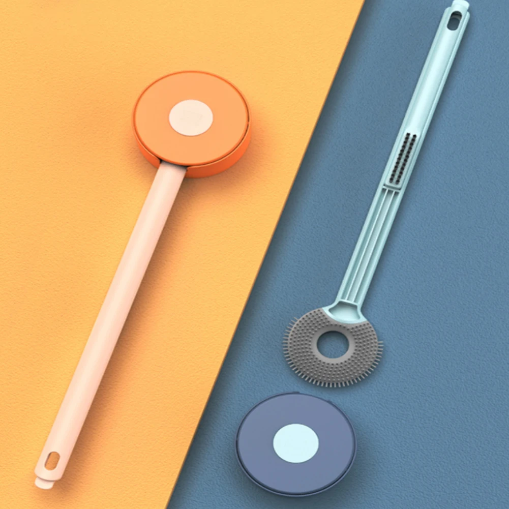 

Silicone Bristles Toilet Brush For Bathroom Storage and Organization Compact Wall Hang Cleaning Kit WC Accessories