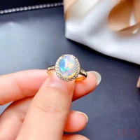 aaaa premium natural opal gem 925 sterling silver custom womens wedding ring jewelry