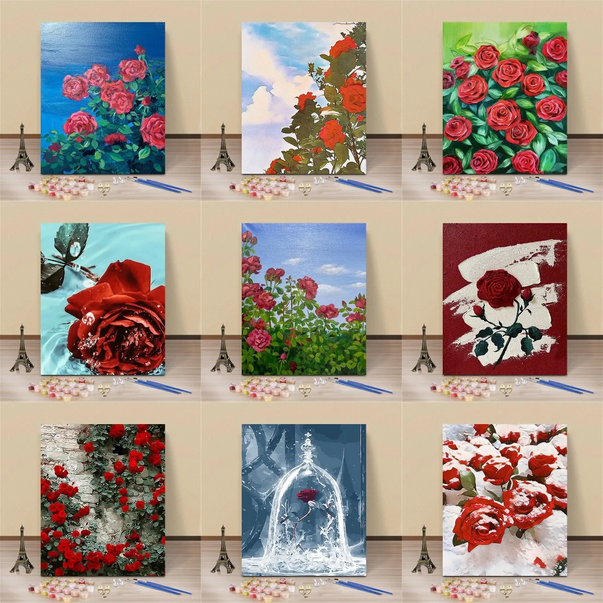 

Rose Sighs Painting By Numbers DIY Pictures Oil Coloring Paint By Numbers Set Gift Drawing By Numbers Canvas Decor New Arrivals