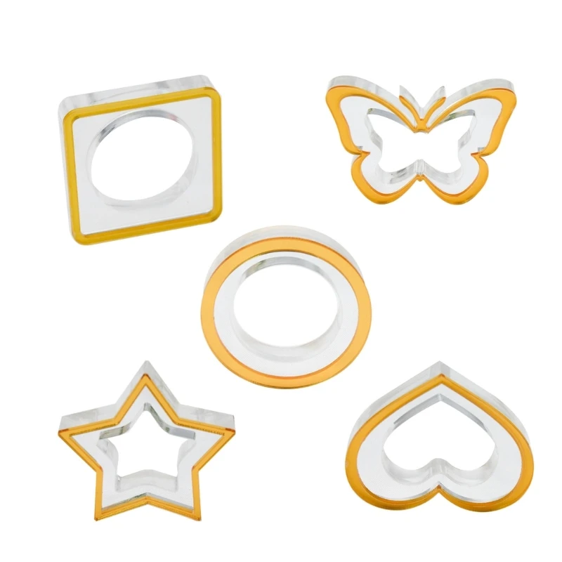 

5 Pcs Acrylic Butterfly Heart Napkin Rings Party Serviette Buckles Napkin Holder Wedding Table Decoration for Daily dropshipping