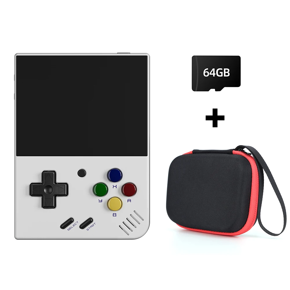 

3.5in IPS Screen Handheld Game Console Storage Bag Retro Video Players with 64GB Memory Card WIFI for Miyoo Mini Plus V3