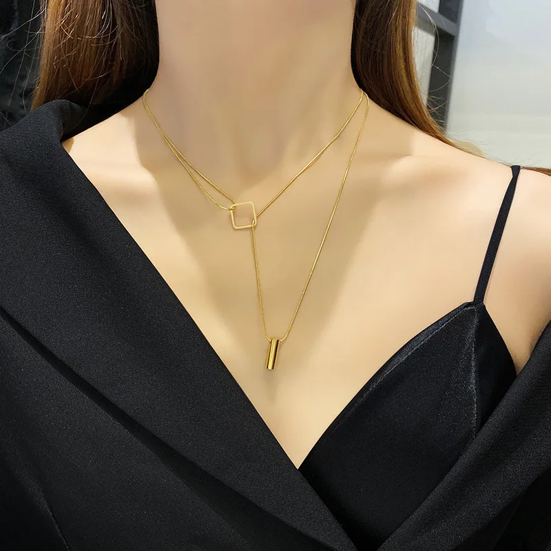 

Cold wind necklace wind fashion temperament multi-layer collarbone necklace female simple personality new style