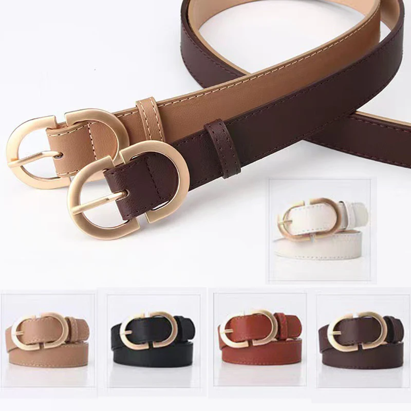 

Belts for Women Simple Mental Pin Buckle Girls Thin Belt Denim Jeans Dress Skirt Luxury Brand Retro Waistband Designer Belt