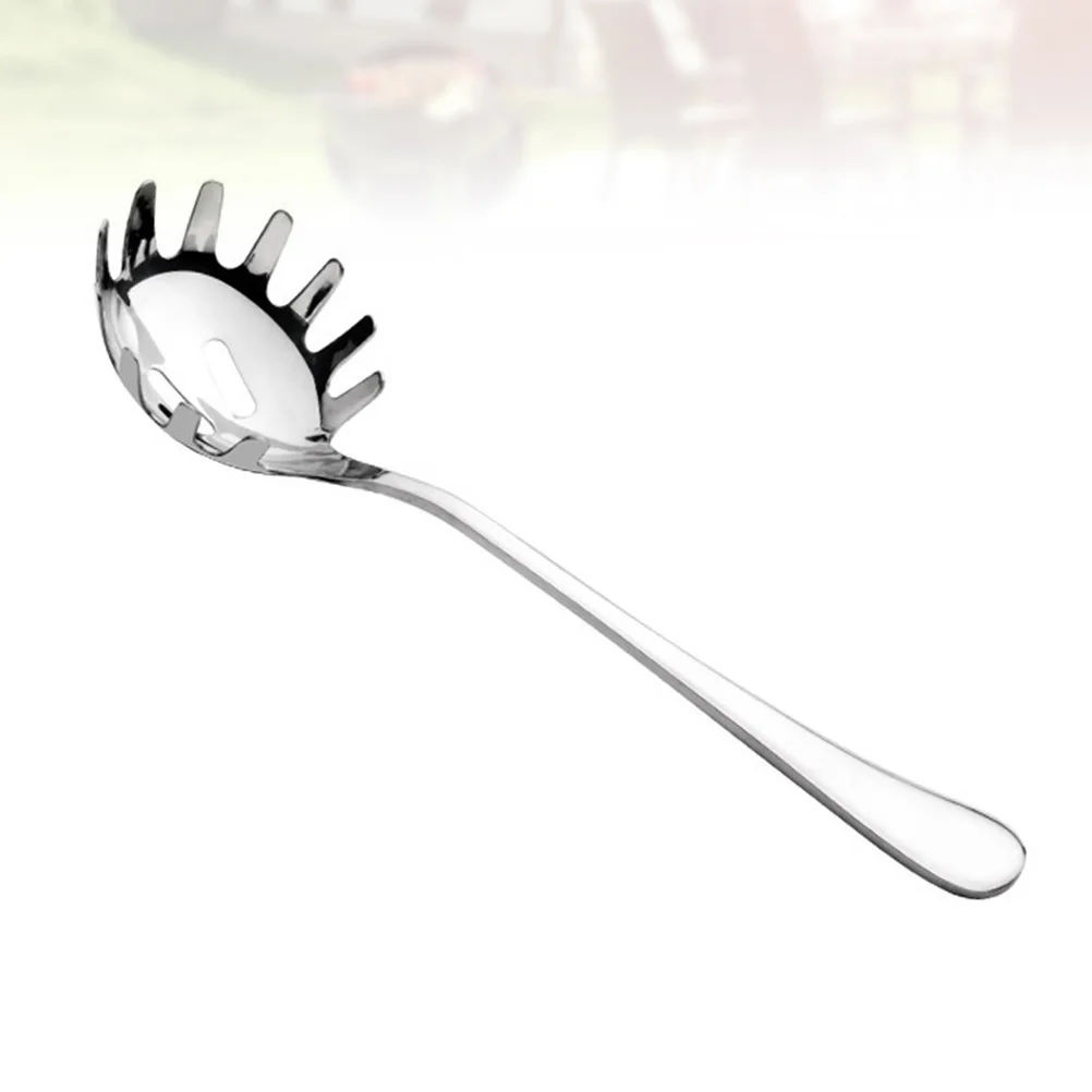 

Spoon Pasta Spaghetti Skimmer Server Strainer Fork Noodle Slotted Colander Kitchen Scoop Ladle Utensil Steel Stainless Metal