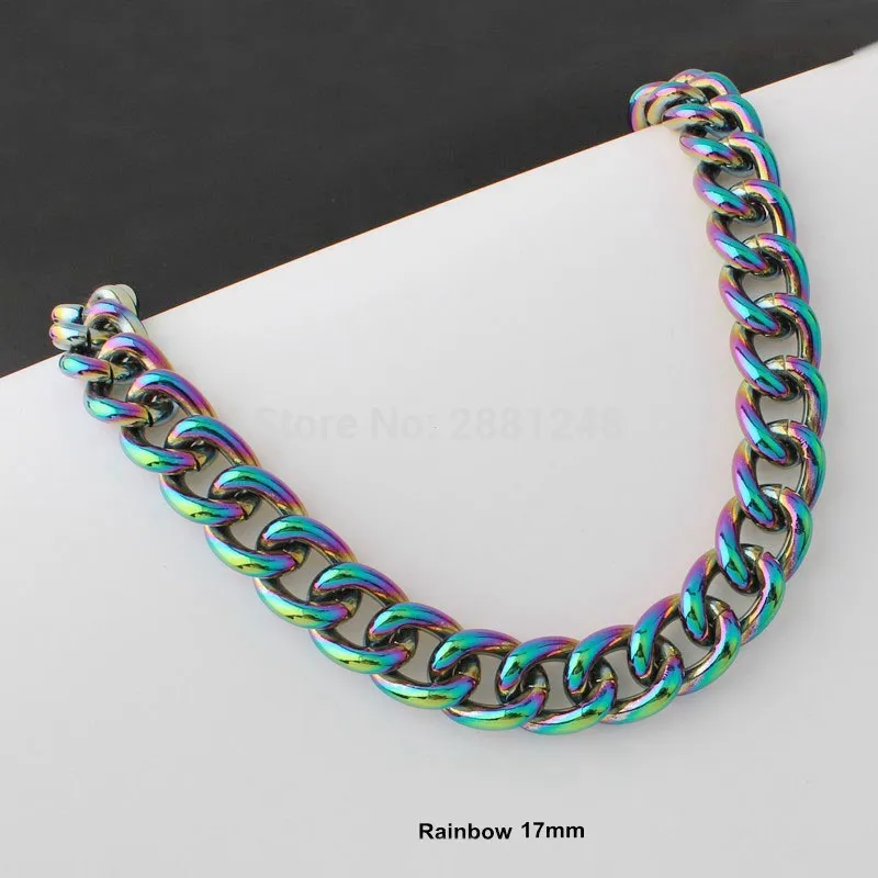 1-10 Meters 11mm 13mm 17mm 22mm rainbow Aluminium Chain Light weight  chain for hand bag purse adjusted strap Handbag Straps Bag images - 6
