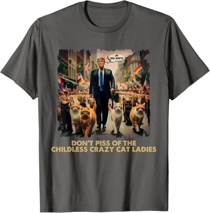 Забавная бездетская сумасшедшая кошка для девушек Харриса 2024 футболка унисекс