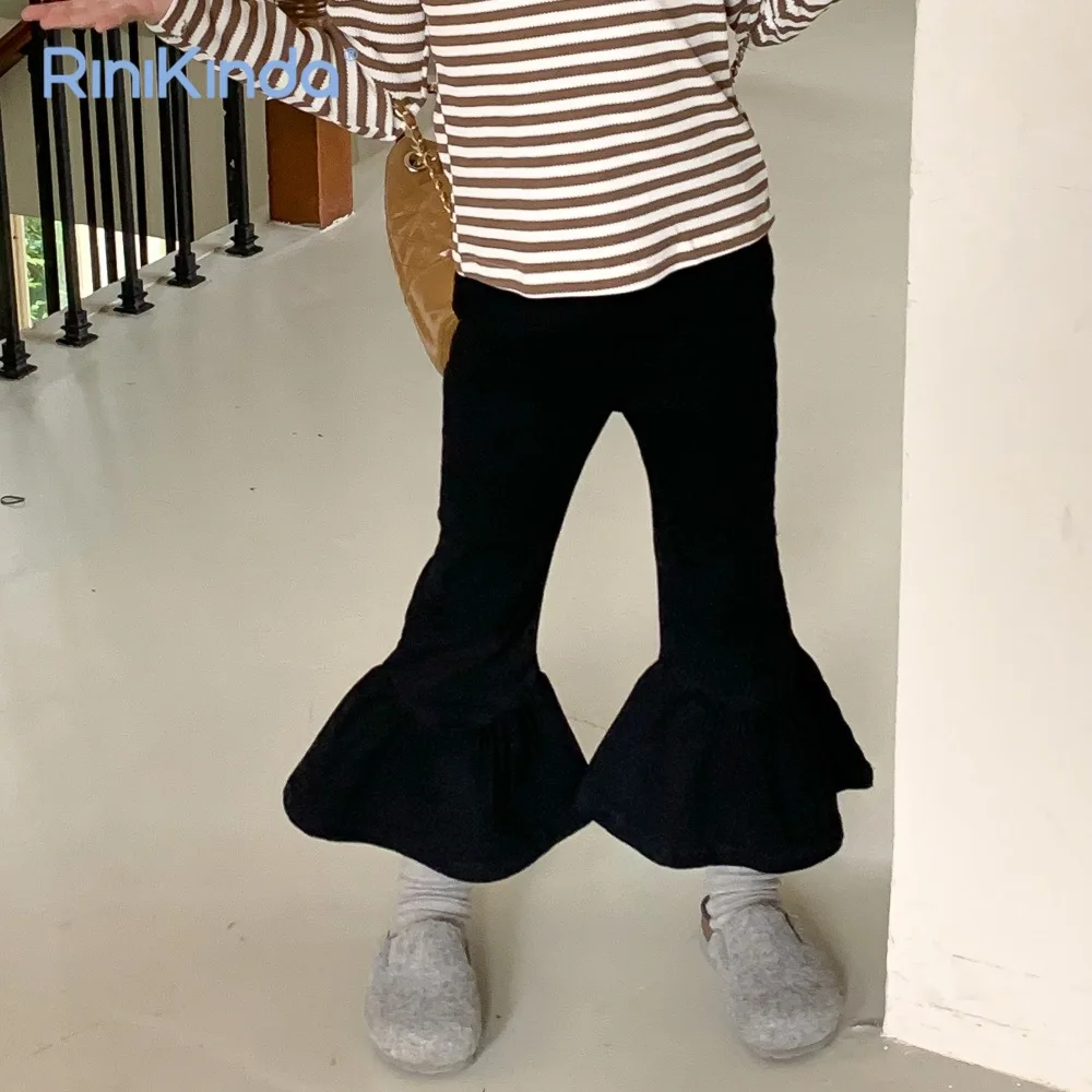 

Kids Autumn Solid Flare Pants Sweet Baby Girls Full Length Skinny Pants Children Fashion All-match Clothing for 2-8 T