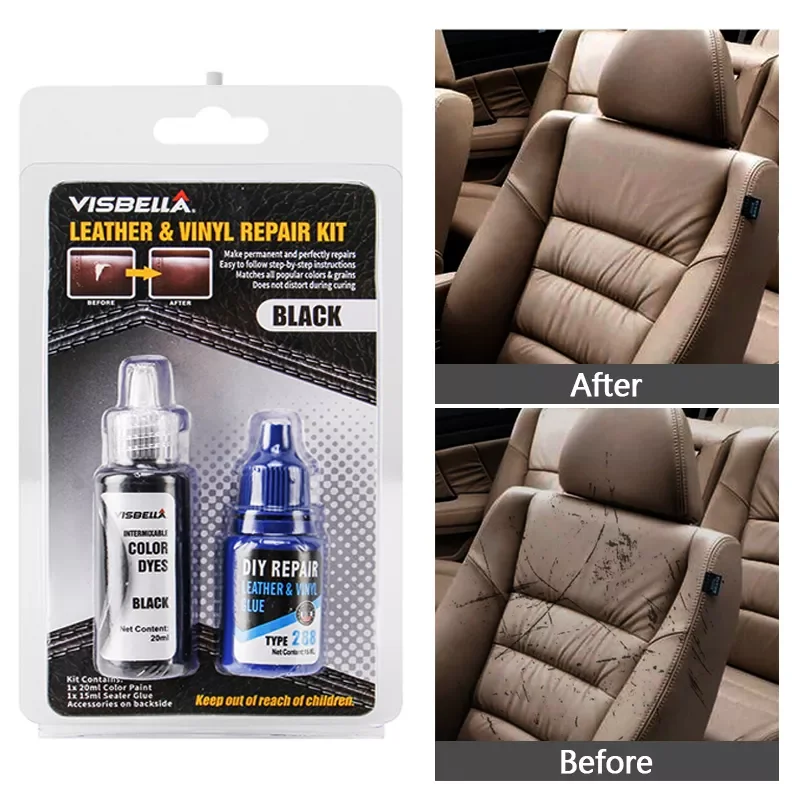 

Liquid Leather Repair Gel Skin Refurbish Tool Holes Scratch Cracks Restoration Vinyl Restorer Car Seats Sofa Jacket Purse Shoes
