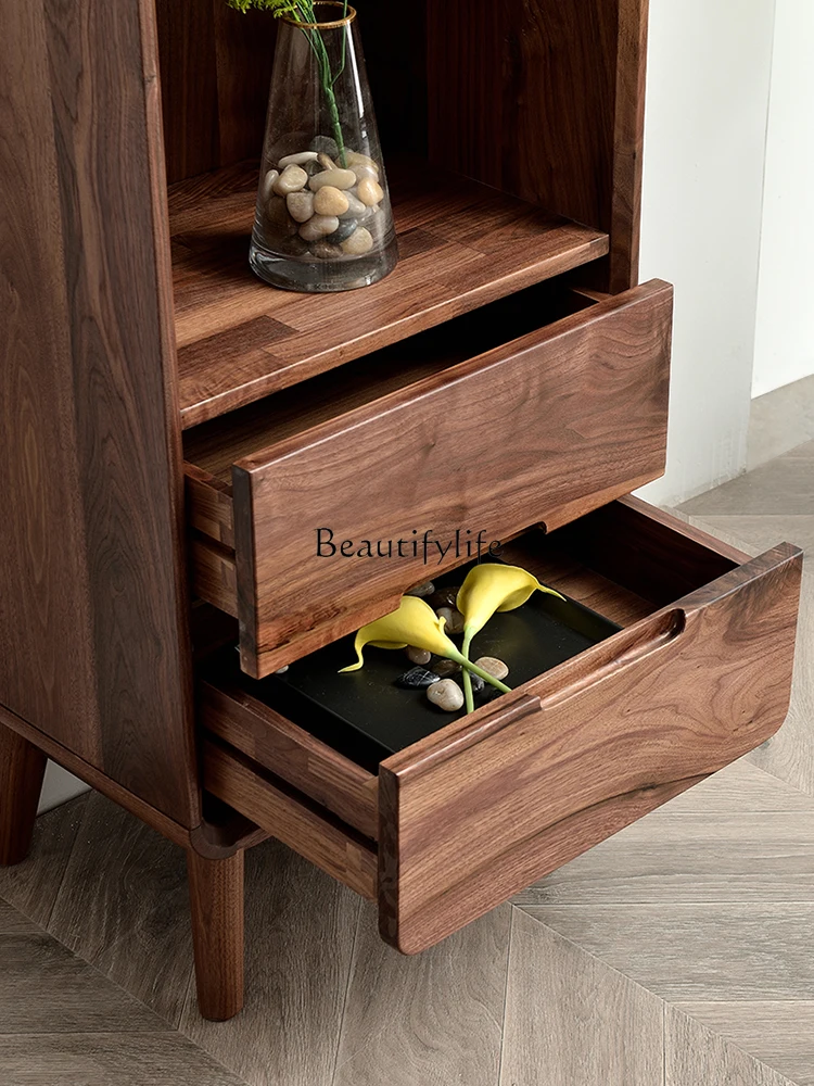 Напольная полка из цельного дерева североамериканского черного ореха